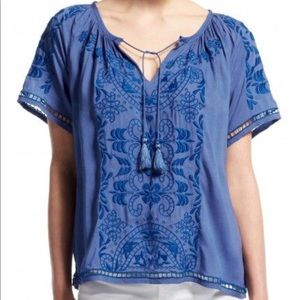 Calypso St Barth Earlba Floral Embroidered Blouse